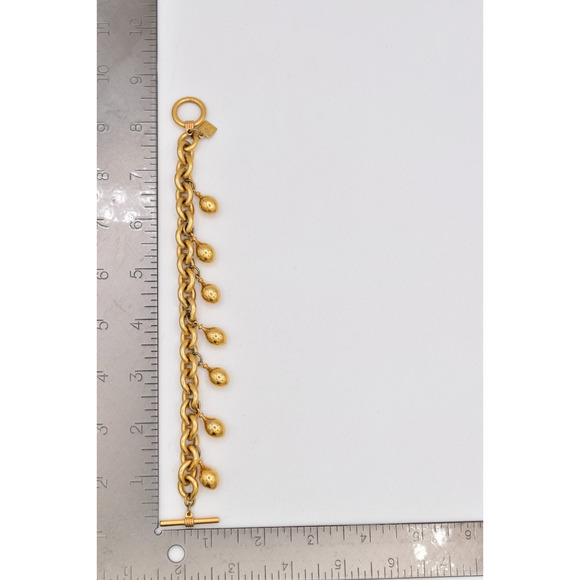 Anne Klein Vintage Charm Bracelet Gold Toggle Teardrop Dangles AK Signed BinO - Picture 12 of 12